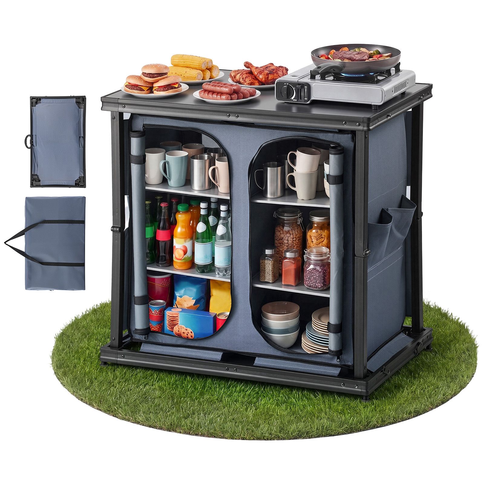 Camping Cooking Set Compact - Armoire de rangement pliable pour le