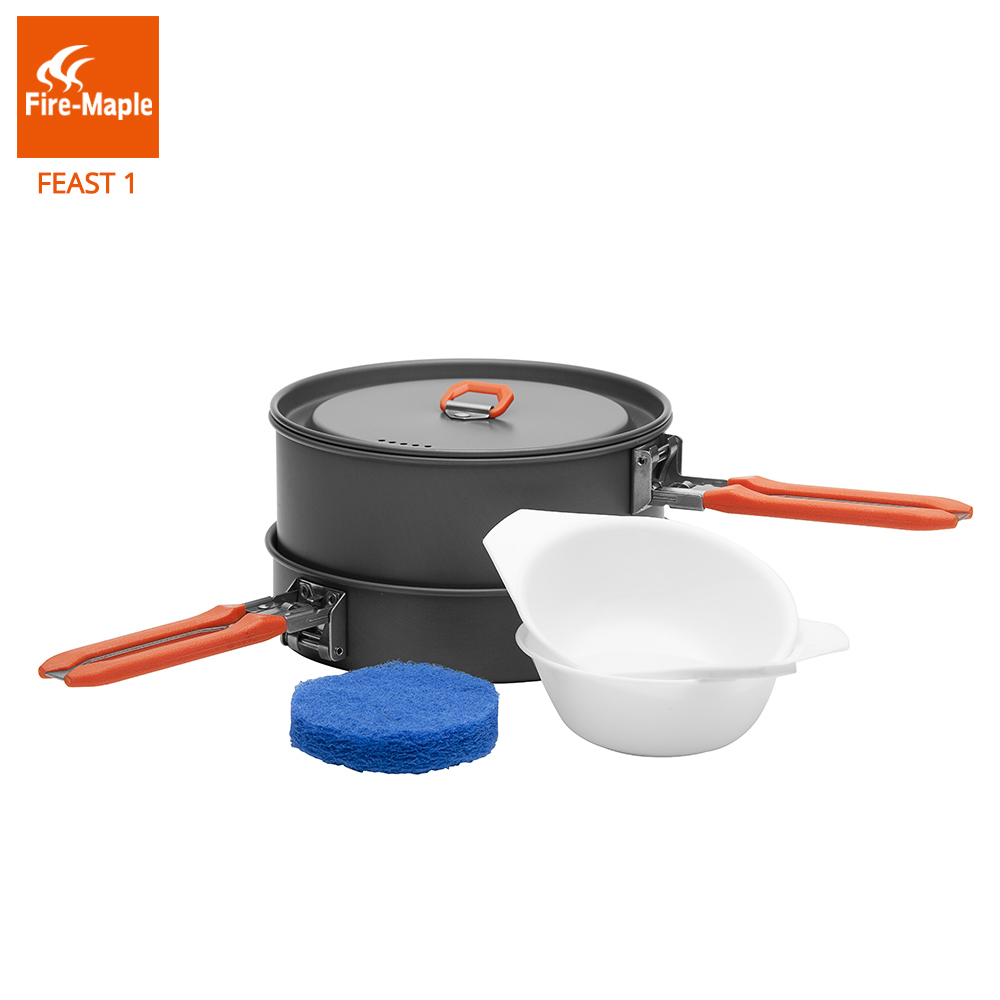 Camping Cooking Pots And Pans Set - Fire Maple Feast 1 Camping En