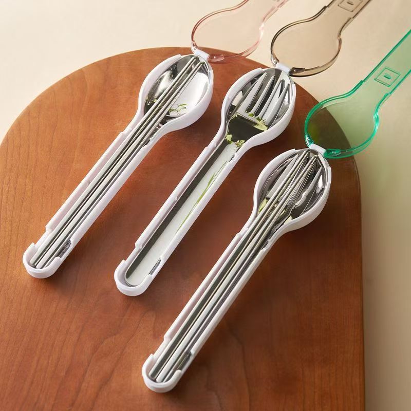 Camping Cooking Set Stainless Steel - Ensemble de couverts portables avec boîte
