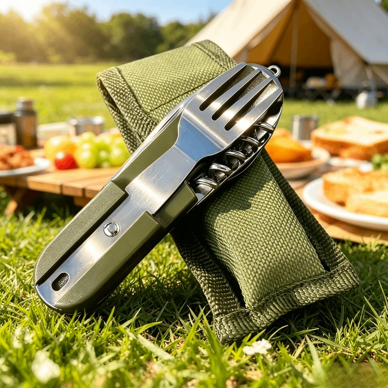 Camping Cooking Set Stainless Steel - Ensemble de couverts de camping 7