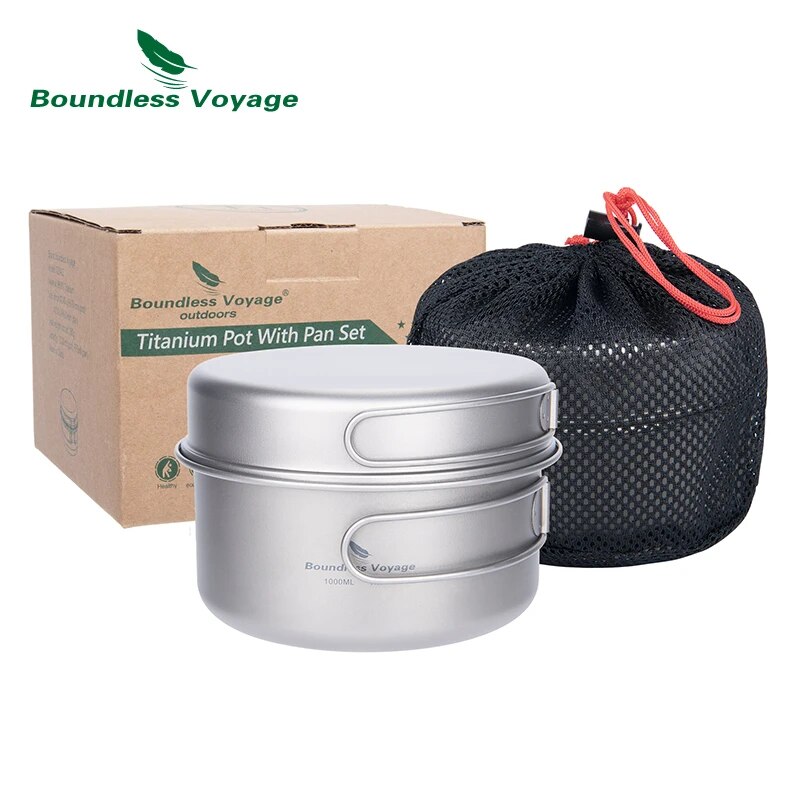 Camping Cooking Set Compact - Ensemble de casseroles en titane Voyage