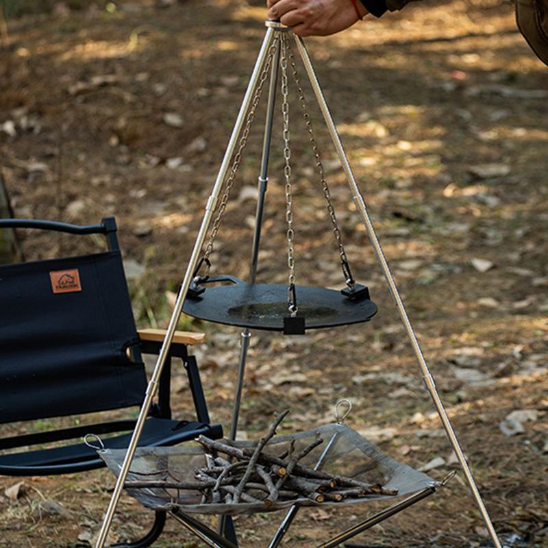 Camping Cooking One Pot - Trépied triangulaire en aluminium pour feu