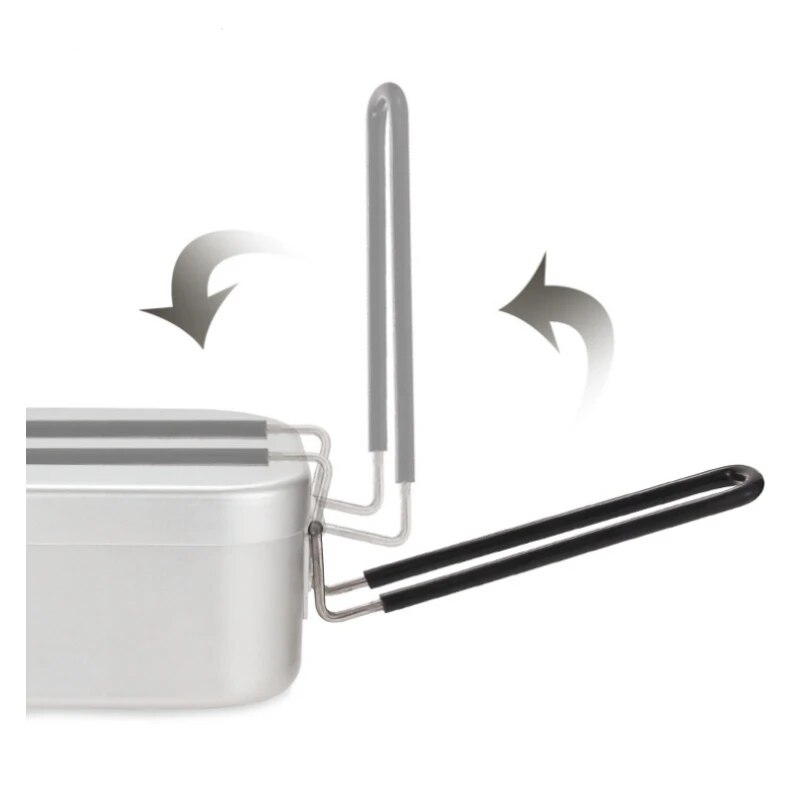 Camping Cooking Tray - Boîtes à déjeuner en aluminium 800/1400ML,