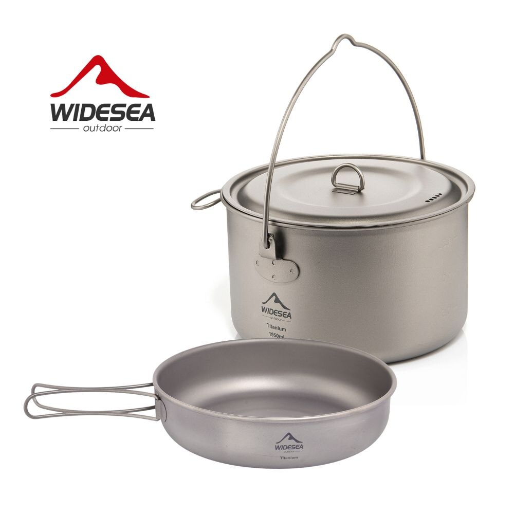 Camping Cooking Pots And Pans Set - ESEA-Batterie de cuisine en titane pour