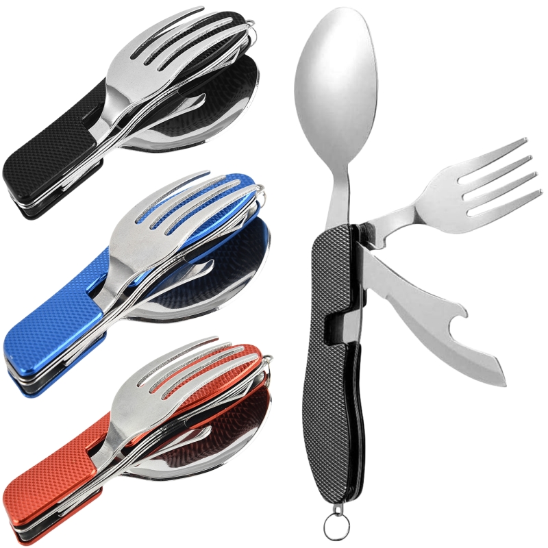 Camping Cooking Set Stainless Steel - Ensemble d'ustensiles de Camping pliables 4