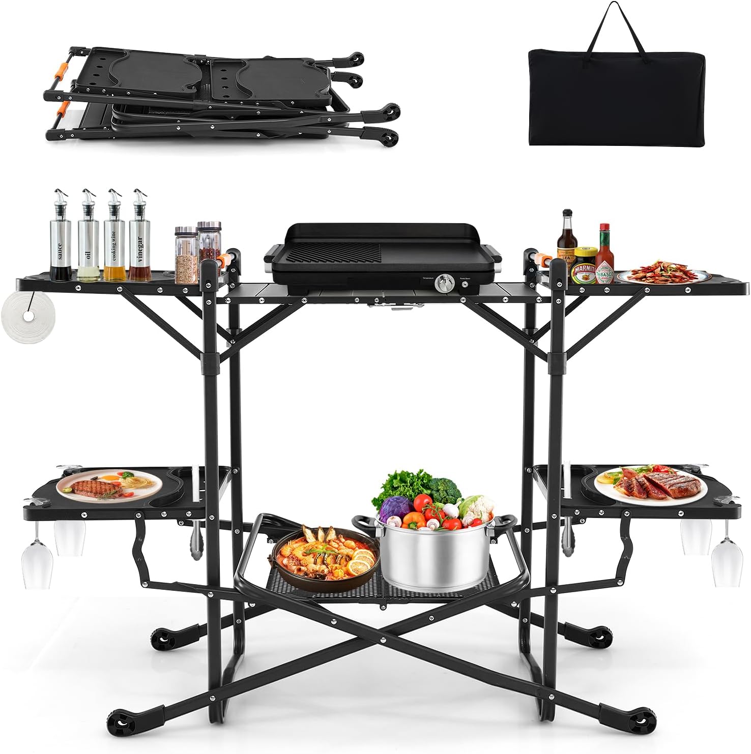 Camping Cooking Top - Table de cuisson pliante portable pour