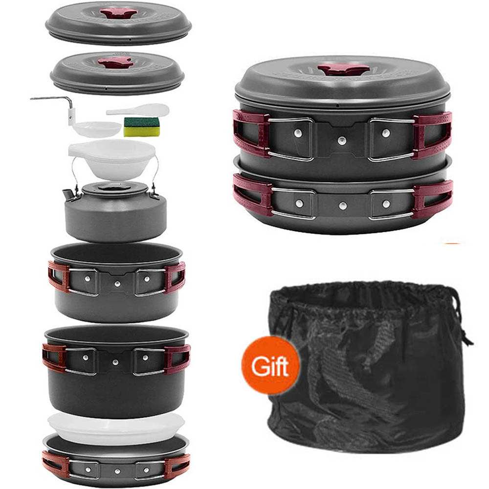 Camping Cooking Pots And Pans Set - Ensemble de casseroles de pique-nique pour