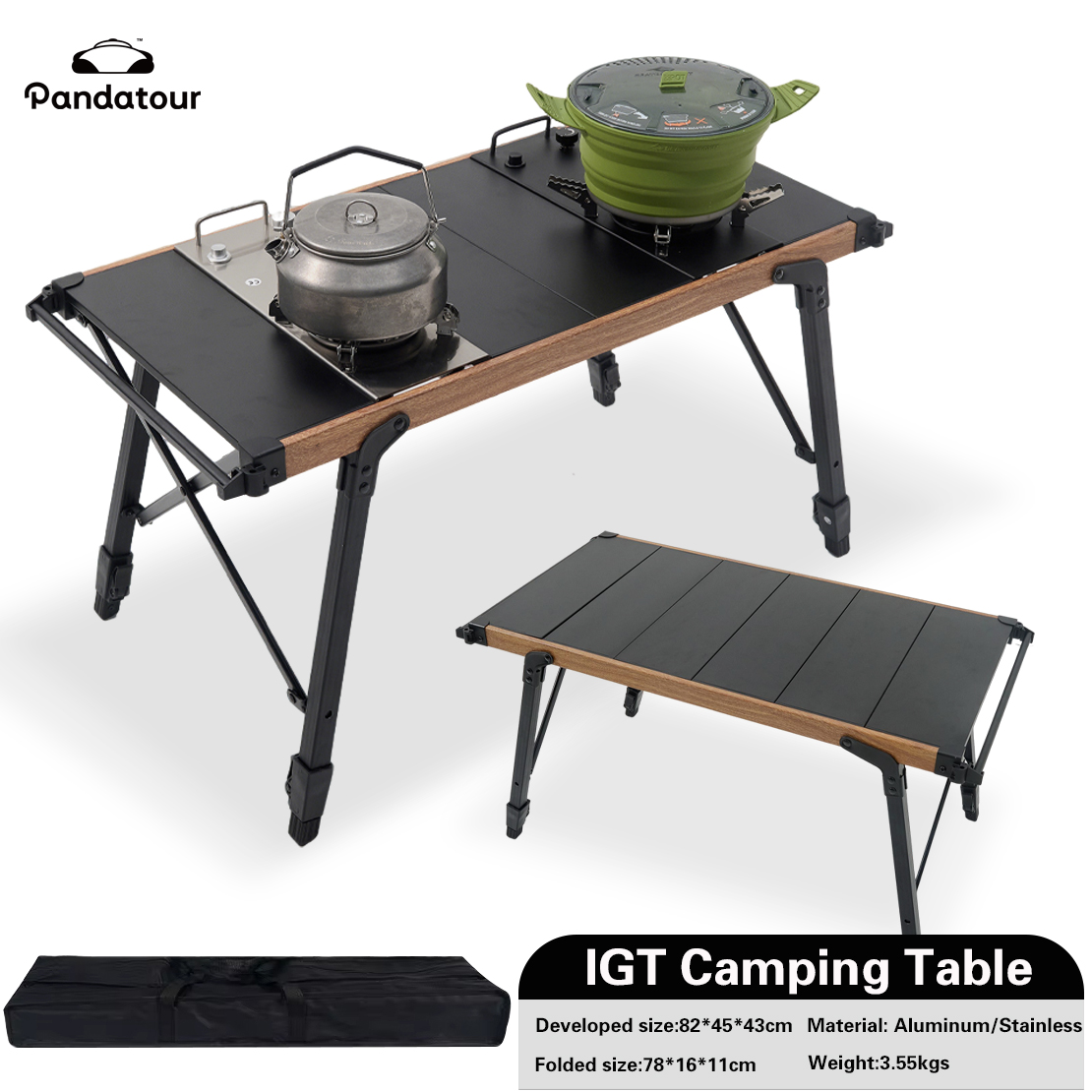 Camping Cooking Set Compact - Pandatour IGT Table de Camping pliante