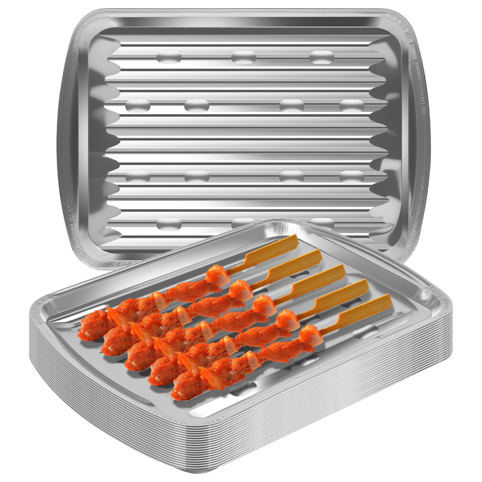 Camping Cooking Bbq - Plateaux en papier d'aluminium, moules de