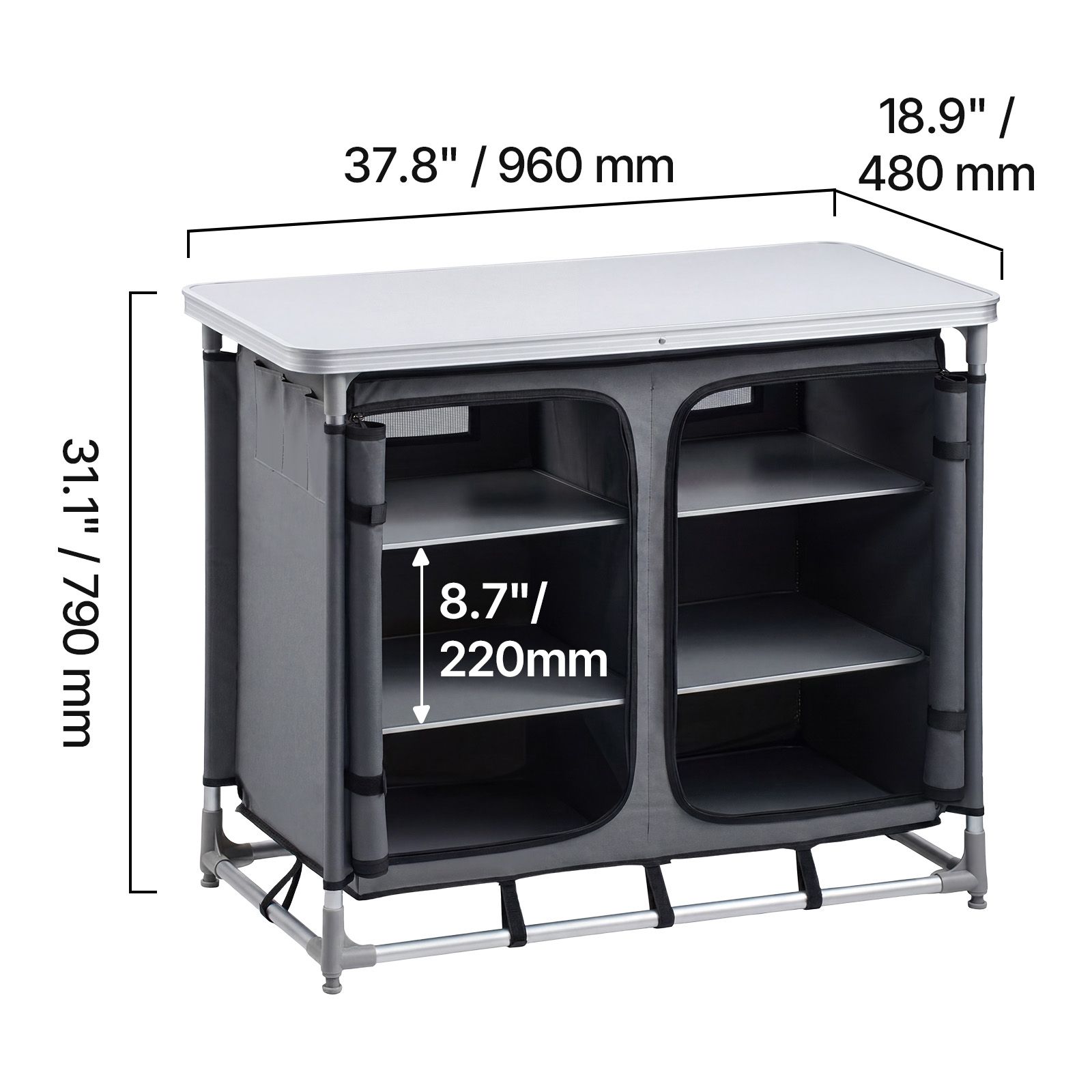Camping Cooking Set Compact - Armoire de rangement pour le camping,