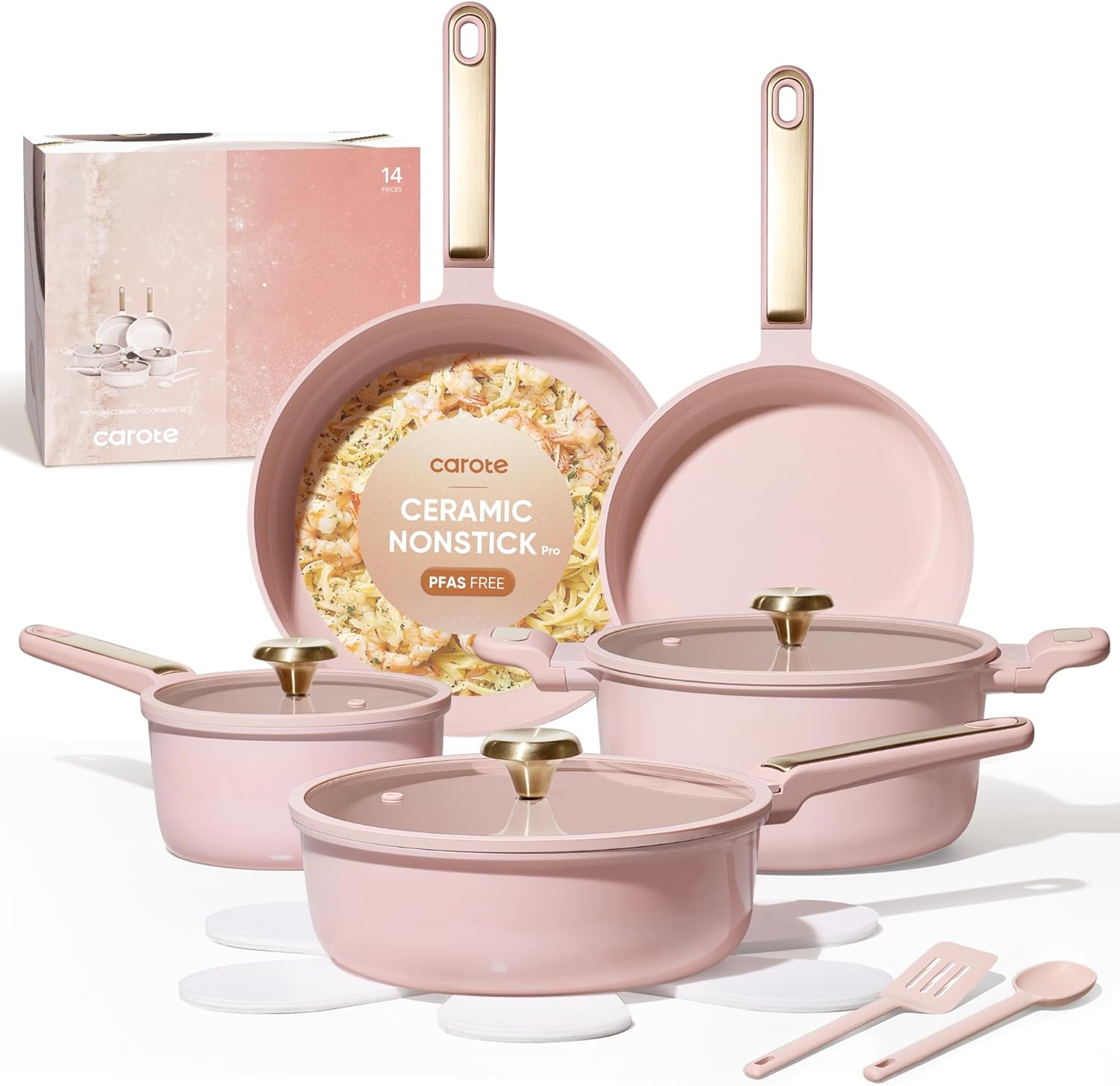 Camping Cooking Pots And Pans Set - Ensemble de casseroles en céramique antiadhésives,