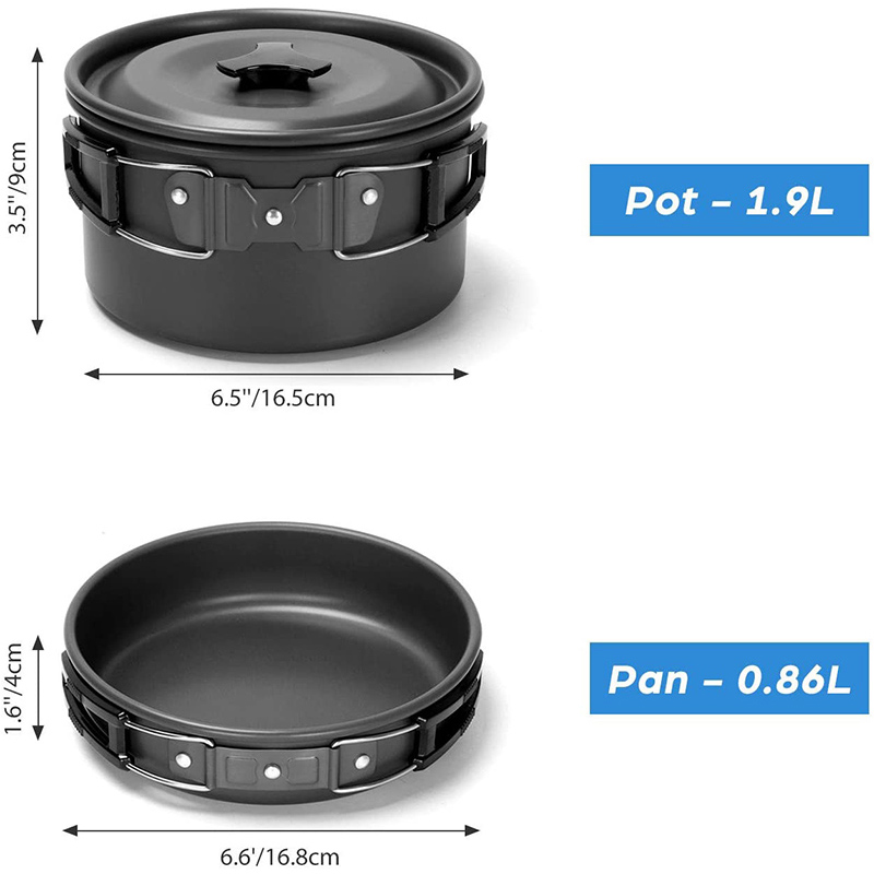Camping Cooking Pots And Pans Set - 1 Ensemble de cuisine de camping