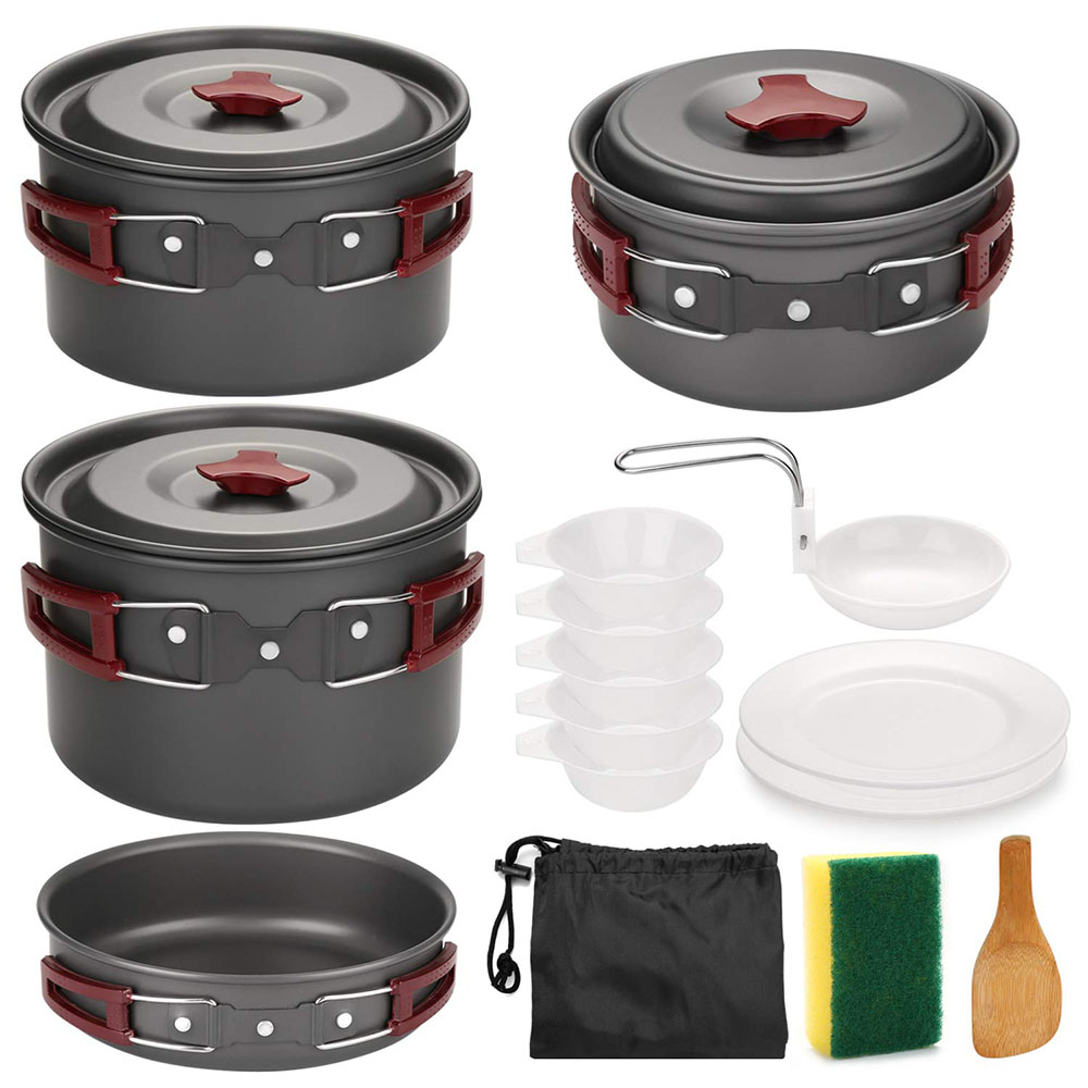 Camping Cooking Pots And Pans Set - Kit de batterie de cuisine de