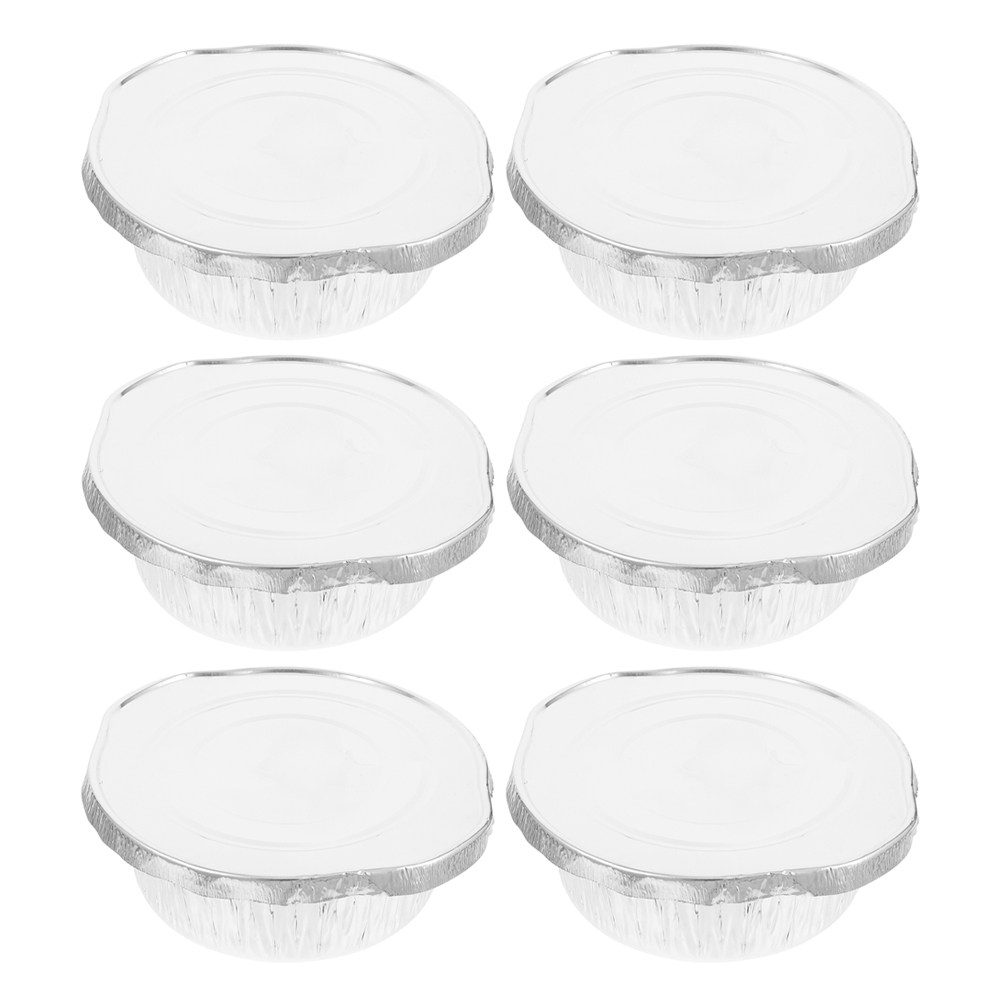 Camping Cooking Pot With Lid - 6 Pots jetables en aluminium ronds