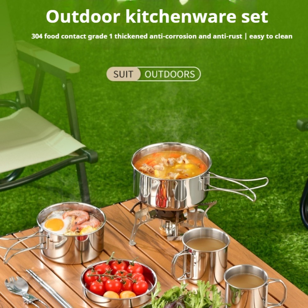 12 pièces ensemble de cuisine  - Camping Cooking Pots And Pans Set avis et prix