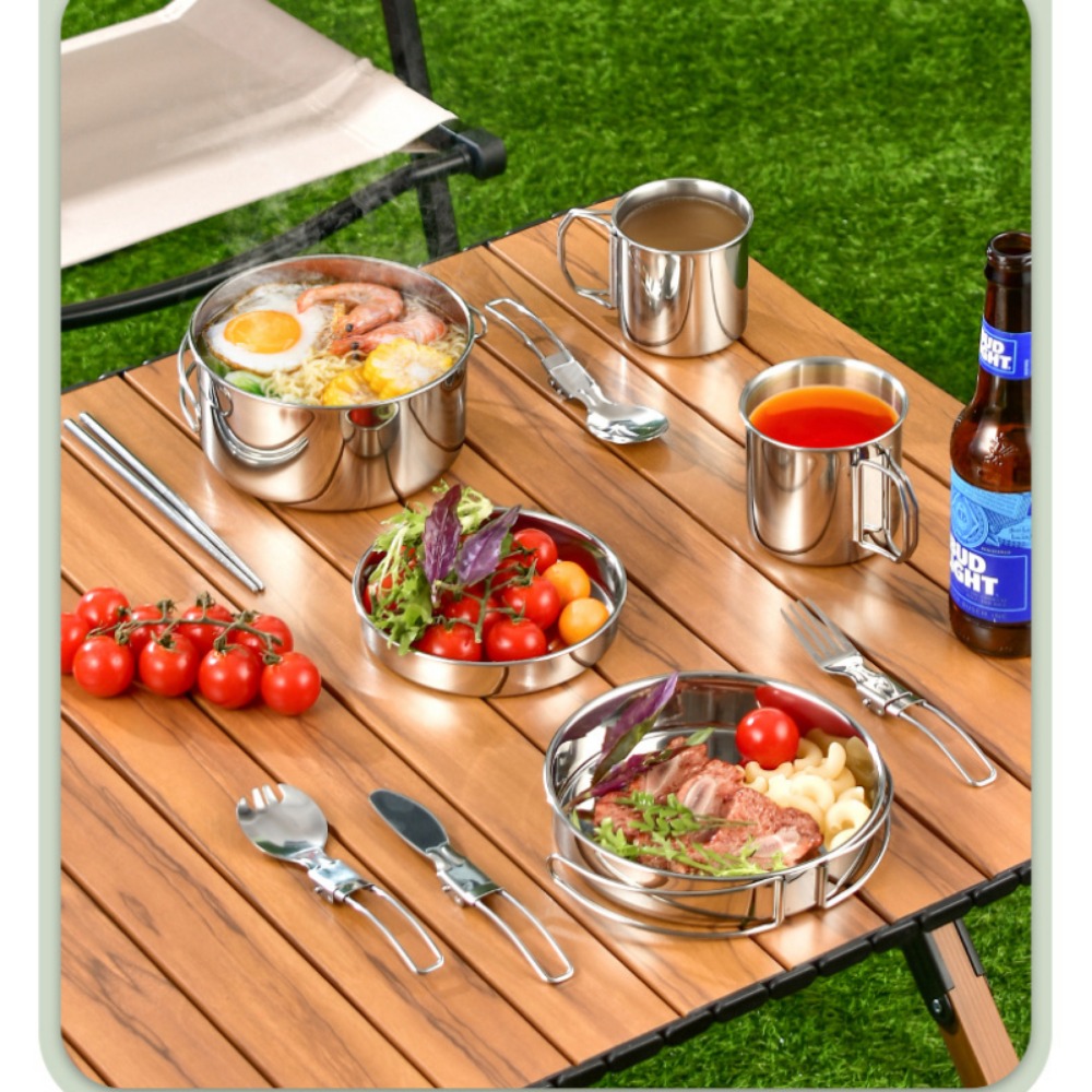 12 pièces ensemble de cuisine  - Camping Cooking Pots And Pans Set avis et prix
