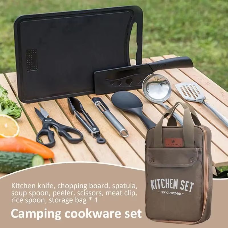 Ensemble de 8 ustensiles de cu - Camping Cooking Set Stainless Steel avis et prix