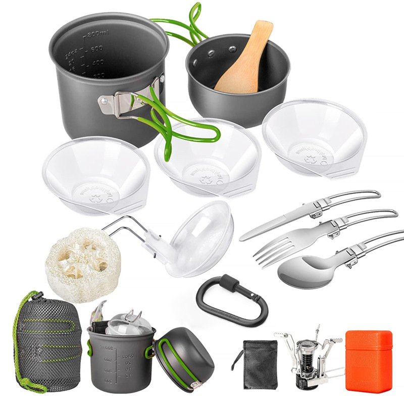 Kit de cuisine de camping, ens - Camping Cooking Pots And Pans Set avis et prix