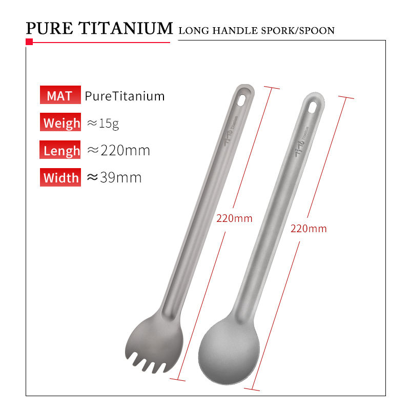 TiTo – cuillère Spork en titan - Camping Cooking Handle avis et prix
