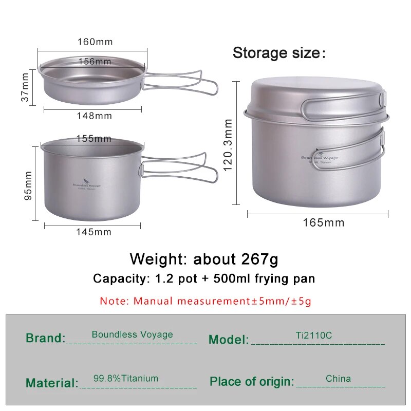 Ensemble de casseroles en tita - Camping Cooking Set Compact avis et prix