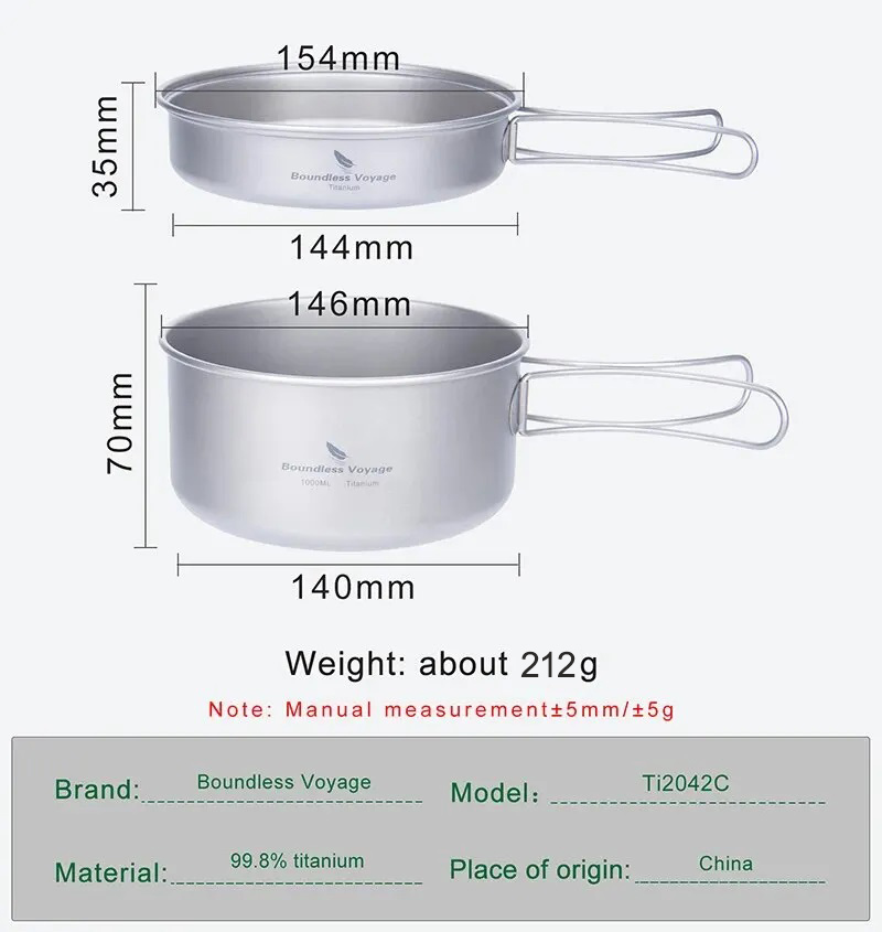 Ensemble de casseroles en tita - Camping Cooking Set Compact avis et prix
