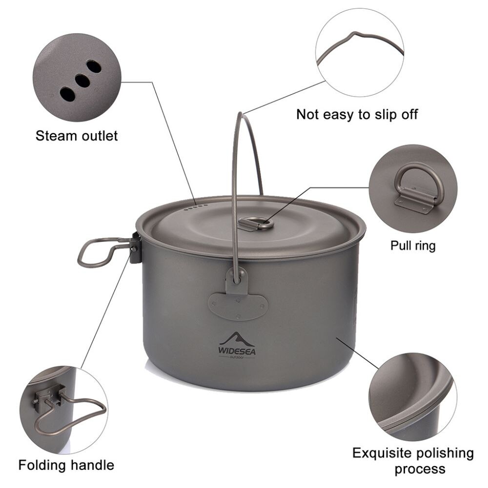 ESEA-Batterie de cuisine en ti - Camping Cooking Pots And Pans Set avis et prix