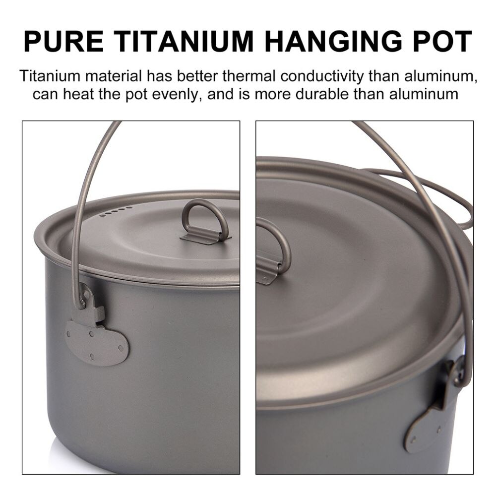 ESEA-Batterie de cuisine en ti - Camping Cooking Pots And Pans Set avis et prix