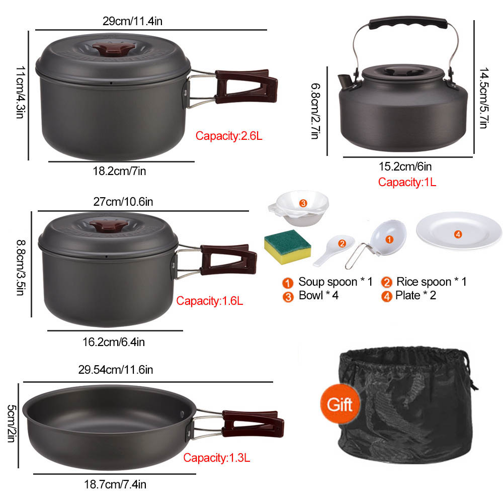 Ensemble de casseroles de piqu - Camping Cooking Pots And Pans Set avis et prix