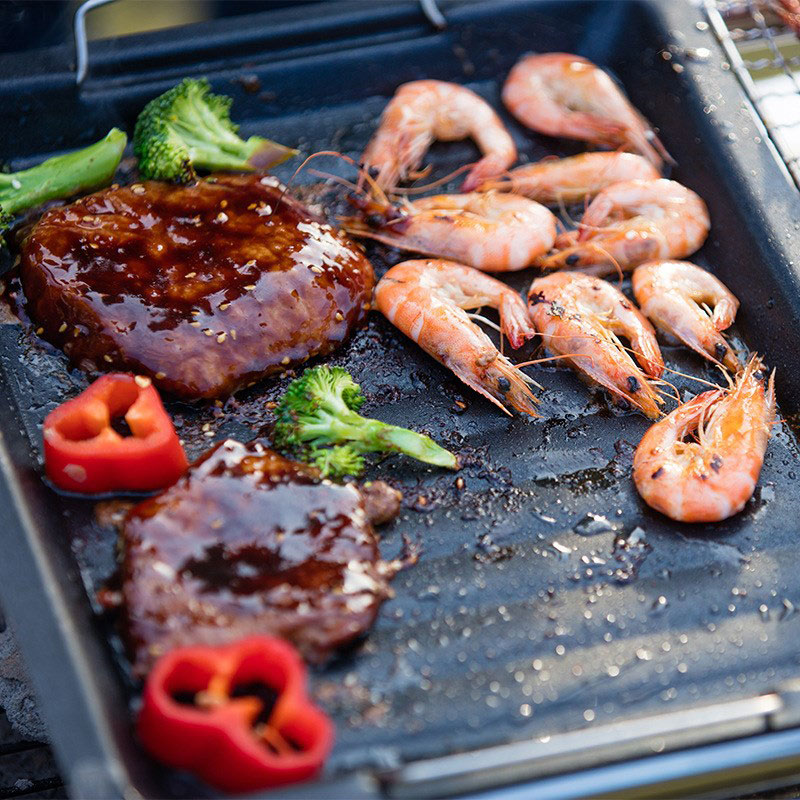 Poêle à griller carrée épaisse - Camping Cooking Tray avis et prix