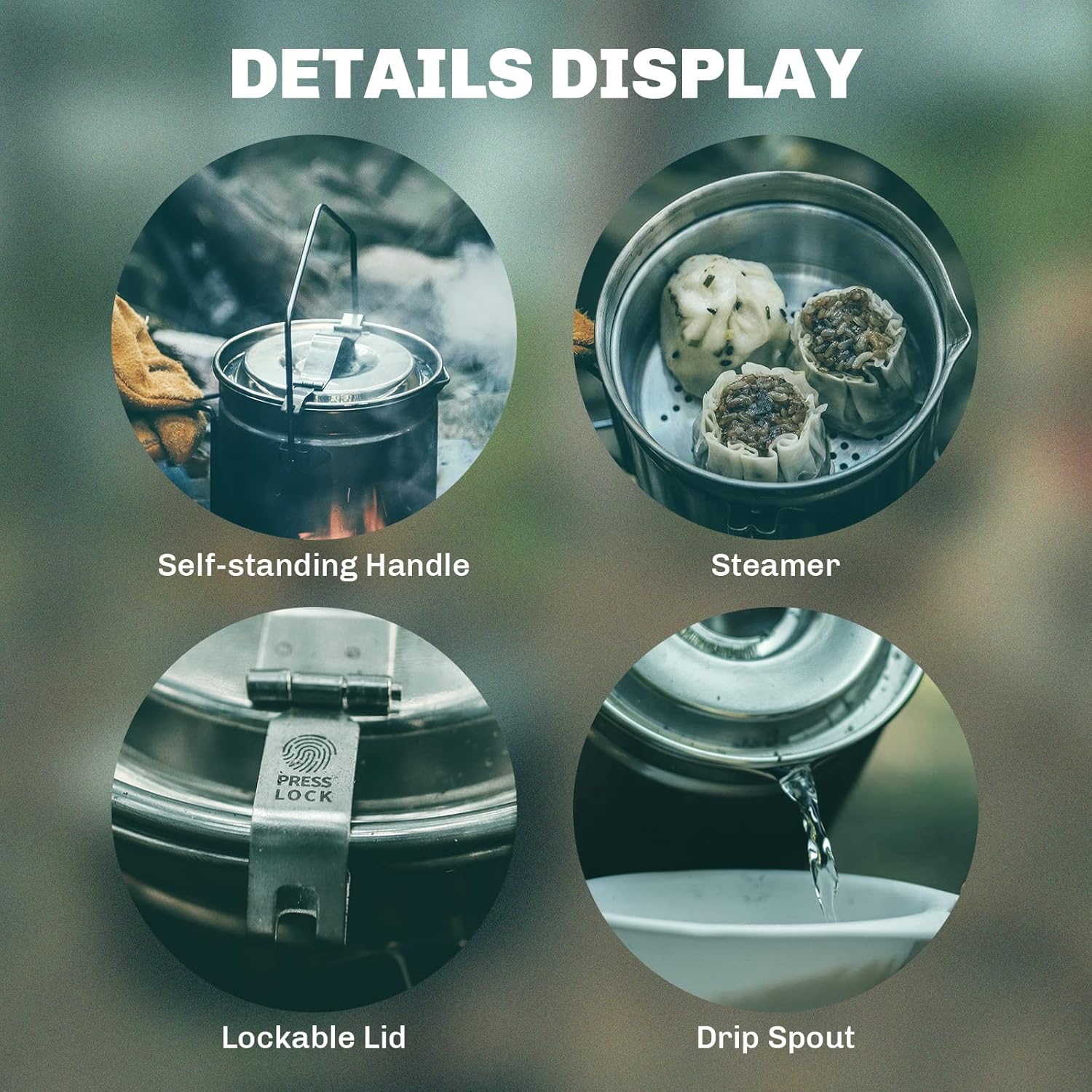 Marmite à vapeur en acier inox - Camping Cooking Kit avis et prix
