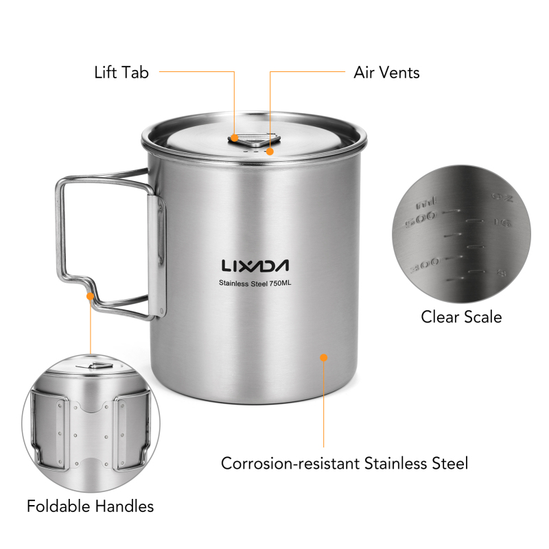VEXADA-Tasse à eau en acier in - Camping Cooking Mug avis et prix