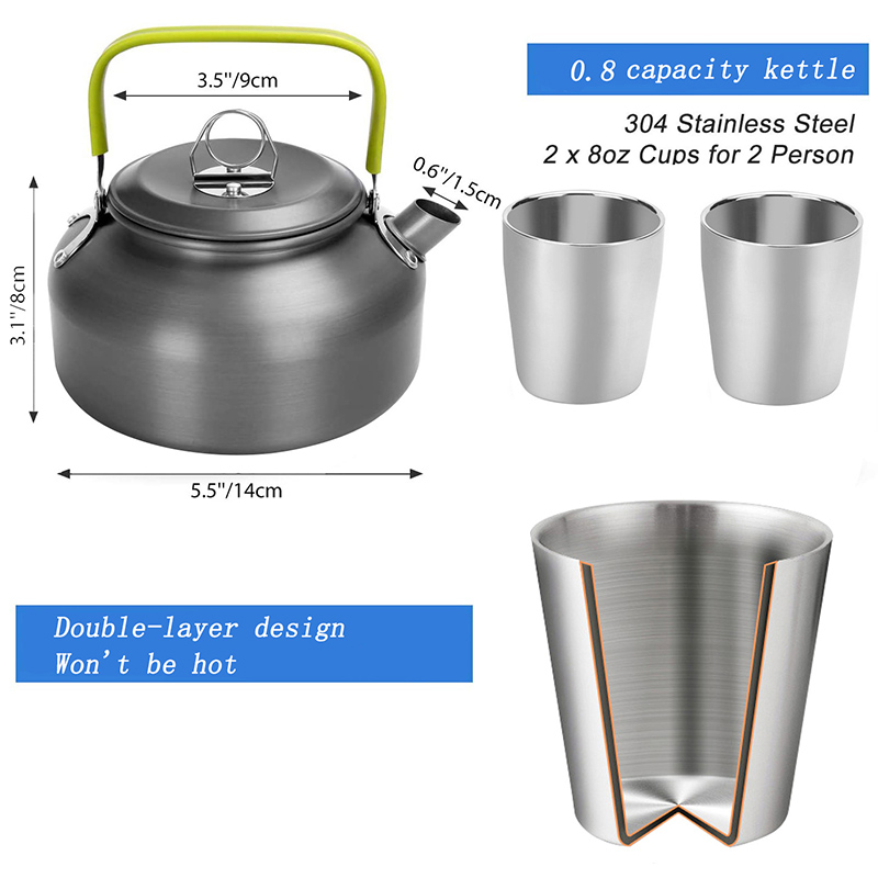 1 Ensemble de cuisine de campi - Camping Cooking Pots And Pans Set avis et prix