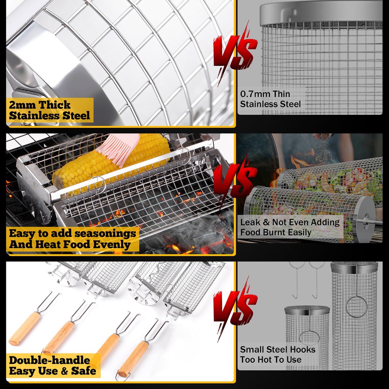 BUYYES – panier à gril roulant - Camping Cooking Handle avis et prix
